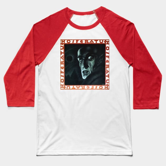 Classic Horror Movie Poster - Nosferatu Baseball T-Shirt by Starbase79